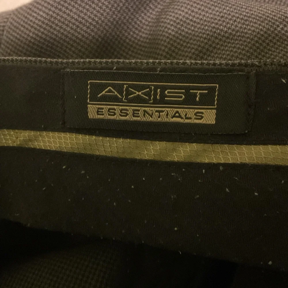 AXIST Essentials‎ Men’s Dress Pants 33x32 Gray Micro Check Flat Front Wool Blend